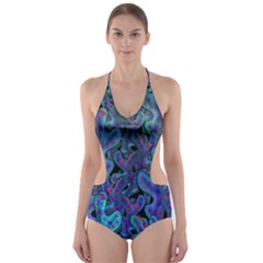 Blue Coral Cut-out One Piece Swimsuit by Valentinaart