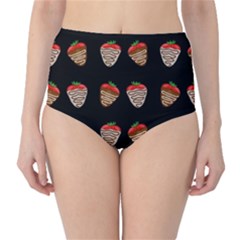 Chocolate Strawberies High-waist Bikini Bottoms by Valentinaart