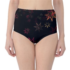 Christmas Background Motif Star High-waist Bikini Bottoms by Amaryn4rt
