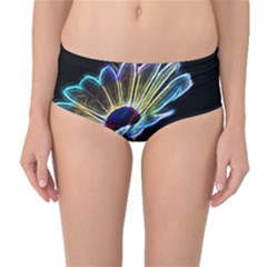 Flower Pattern Design Abstract Background Mid-waist Bikini Bottoms by Amaryn4rt