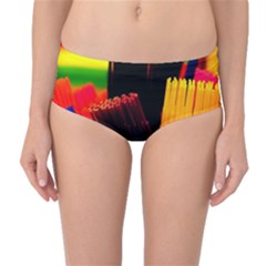 Plastic Brush Color Yellow Red Mid-waist Bikini Bottoms by Amaryn4rt