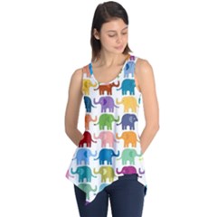 Colorful Small Elephants Sleeveless Tunic by Brittlevirginclothing