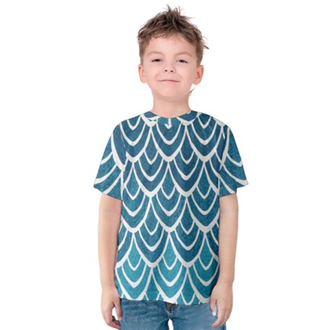 Blue Scale  Kids  Cotton Tee by Brittlevirginclothing