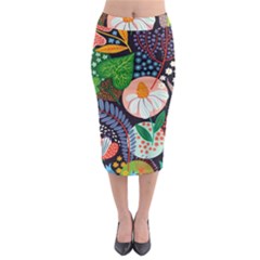 Japanese Inspired  Midi Pencil Skirt by Brittlevirginclothing