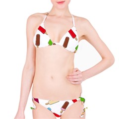 Ice Cream Pattern Bikini Set by Valentinaart