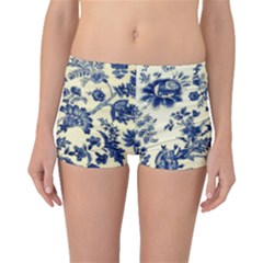 Vintage Blue Drawings On Fabric Boyleg Bikini Bottoms by Amaryn4rt