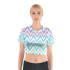 Colorful Wavy Lines Cotton Crop Top by Brittlevirginclothing