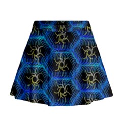 Blue Bee Hive Mini Flare Skirt by Amaryn4rt