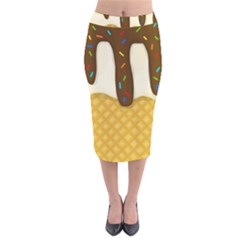 Ice Cream Zoom Velvet Midi Pencil Skirt by Valentinaart