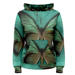 Butterfly Background Vintage Old Grunge Women s Pullover Hoodie