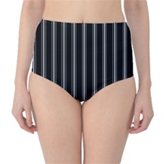 Black And White Lines High-waist Bikini Bottoms by Valentinaart