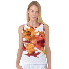 Autumn Leaves Leaf Transparent Women s Basketball Tank Top by Amaryn4rt