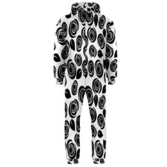 Black Roses Pattern Hooded Jumpsuit (men)  by Valentinaart