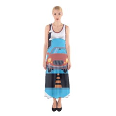Semaphore Car Road City Traffic Sleeveless Maxi Dress by Nexatart