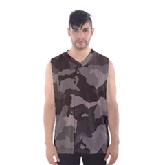 Background For Scrapbooking Or Other Camouflage Patterns Beige And Brown Men s Basketball Tank Top by Nexatart