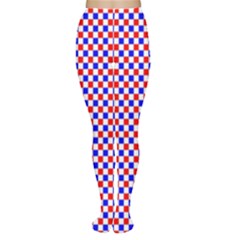 Blue Red Checkered Women s Tights by Nexatart