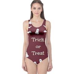Halloween Free Card Trick Or Treat One Piece Swimsuit by Nexatart