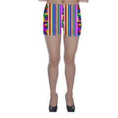 Rainbow Geometric Design Spectrum Skinny Shorts by Nexatart