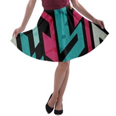 Bohemian Pattern A-line Skater Skirt by Brittlevirginclothing