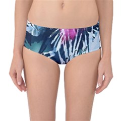Colorful Palm Pattern Mid-waist Bikini Bottoms by Brittlevirginclothing