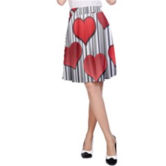 Valentines Day Pattern A-line Skirt by Valentinaart