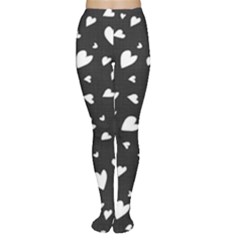 Black And White Hearts Pattern Women s Tights