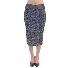 Black Elegant Texture Velvet Midi Pencil Skirt by Valentinaart