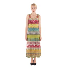Colorful Bohemian Sleeveless Maxi Dress by Brittlevirginclothing