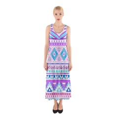 Tribal Pastel Hipster  Sleeveless Maxi Dress by Brittlevirginclothing