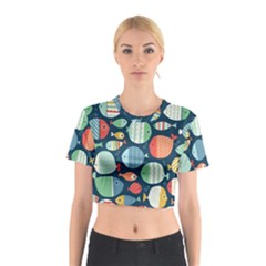 Cute Small Marine Fish Cotton Crop Top by Brittlevirginclothing