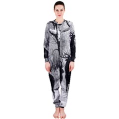 Stag Deer Forest Winter Christmas Onepiece Jumpsuit (ladies)  by Amaryn4rt