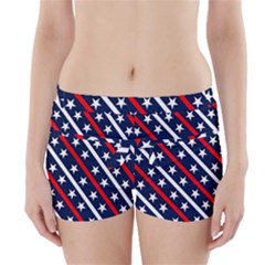 Patriotic Red White Blue Stars Boyleg Bikini Wrap Bottoms by Nexatart