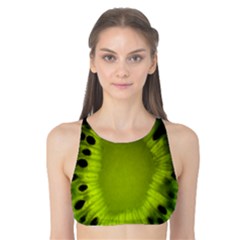 Kiwi Fruit Slices Cut Macro Green Tank Bikini Top