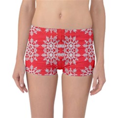Background For Scrapbooking Or Other Stylized Snowflakes Reversible Bikini Bottoms by Nexatart
