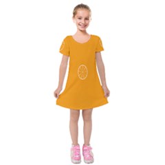 Lime Orange Fruit Fres Kids  Short Sleeve Velvet Dress by Alisyart