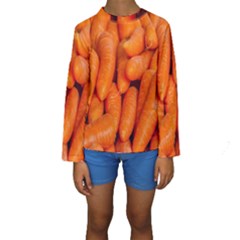 Carrots Vegetables Market Kids  Long Sleeve Swimwear