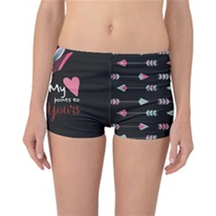 My Heart Points To Yours / Pink And Blue Cupid s Arrows (black) Reversible Bikini Bottoms by FashionFling