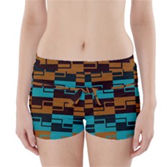 Fabric Textile Texture Gold Aqua Boyleg Bikini Wrap Bottoms by Nexatart
