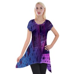 Fractals Geometry Graphic Short Sleeve Side Drop Tunic by Nexatart