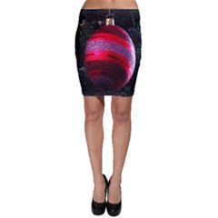 Glass Ball Decorated Beautiful Red Bodycon Skirt