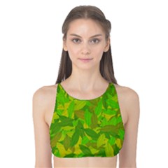 Green Autumn Tank Bikini Top by Valentinaart
