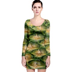 Pineapple Pattern Long Sleeve Bodycon Dress by Nexatart
