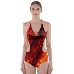 Star Christmas Pattern Texture Cut-out One Piece Swimsuit by Nexatart