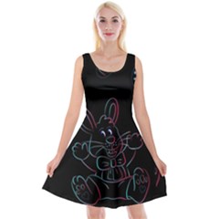 Easter Bunny Hare Rabbit Animal Reversible Velvet Sleeveless Dress by Amaryn4rt