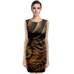 Fractal Spiral Endless Mathematics Sleeveless Velvet Midi Dress by Amaryn4rt