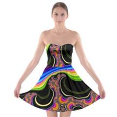 Wave Color Strapless Bra Top Dress
