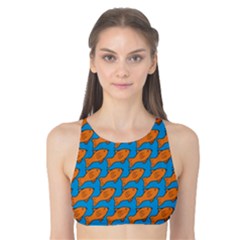 Fish Sea Beach Swim Orange Blue Tank Bikini Top by Alisyart