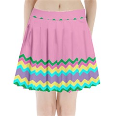 Easter Chevron Pattern Stripes Pleated Mini Skirt by Amaryn4rt