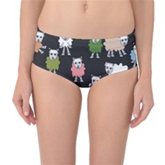 Sheep Cartoon Colorful Mid-waist Bikini Bottoms by Amaryn4rt