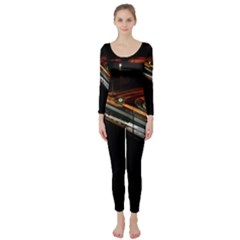 Highway Night Lighthouse Car Fast Long Sleeve Catsuit by Amaryn4rt